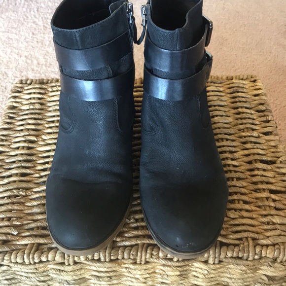 Franco Sarto Black Leather Booties - 8 - Picture 5 of 6
